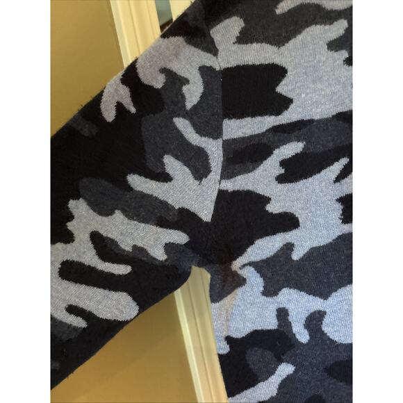 Greyson Mens Cashmere Long Sleeve Camouflage Print Sweater Blue Size L - Picture 4 of 8
